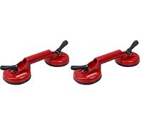 Faithfull FAISUCPAD2 Double Pad Suction Lifter 120 mm Pads Supports Up to 45 kg (Pack of 2)