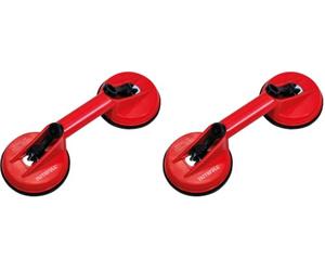 Faithfull FAISUCPAD2 Double Pad Suction Lifter 120 mm Pads Supports Up to 45 kg (Pack of 2)
