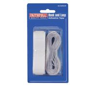 Faithfull Hook and Loop Self Adhesive Tape White 20mm 1m