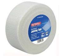 Faithfull FAITAPEJOINT Plasterers Jointing Tape, Drywall Adhesive Mesh for Plastering & Patching Tasks - White 50mm x 90M