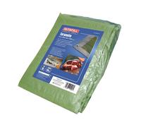 Faithfull FAITARP1812 5.4 x 3.6M (18 x 12ft) Waterproof Tarpaulin. Dual Colour: Green/Silver