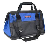 Faithfull FAITBHB16 Wide Mouth 400mm (16in) Tool Bag with Hard Base, Steel Frame, Adjustable Strap with 17 Pockets