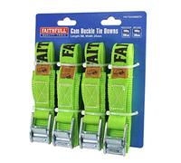 Faithfull FAITDCAMSET4 Set of 4 Cam Buckle Tie Downs 5M Long x 25mm Wide
