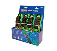 Faithfull FAITDRATSET4 Ratchet Tie Downs, 5 m x 25 mm, Multi