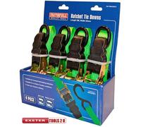 Faithfull FAITDRATSET4 / XMS25RATCHTD 4pc Ratchet Tie Down Set
