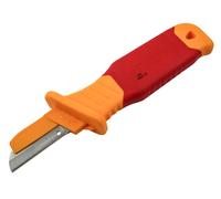Faithfull Vde Cable Knife 200Mm - Precision Cutting Tool for Electrical Work in Red Faithfull Red