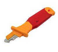 Faithfull VDE Stripping Knife with Hook Blade - Cable & Wire Stripping Tool with Sharp, Hooked 60 CRV Steel Blade, Insulated PP & TPR Ergonomic Handle with Non-Slip Grip for Electricians & Technicians