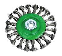 Faithfull Flat Twist Knot Wire Brush 115 X 12Mm M14X2 Bore 0.35Mm Stainless Steel Wire