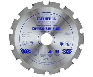 Faithfull FAIZ1841430N TCT Circular Saw Blade Nail Cutting 184mm x 30mm Bore x 14 Teeth