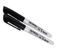 Faithfull Fibre Tip Marker Pen Black (Pack 2)