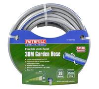 Faithfull Flexible Anti-Twist NTS Hose 30M (98ft) 12.7mm (1/2in) Diameter - Phthalate-Free PVC 5 Layer Construction, NTS Reinforced Mesh, Kink & Twist Resistant Hose Pipe