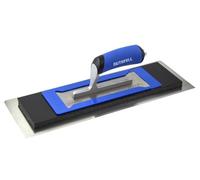 Faithfull FlexiFit Plastering Trowel Kit - 16 Inch (406mm) Dual-Edge Stainless Steel Blade with Foam Backing & Interchangeable Master Trowel for Wall & Ceiling Plastering