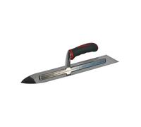 Faithfull Flooring Trowel Stainless Steel Soft Grip Handle 16 X 4In in Silver Faithfull Silver