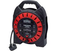 Faithfull FPPCR10MSE Enclose Cable Reel 10M 13Amp 240V 4 sockets
