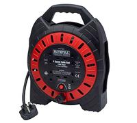 Faithfull FPPCR10MSE Enclose Cable Reel 10M 13Amp 240V 4 sockets, Red/Black