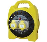 Faithfull FPPCR15MSEL 15M 110v Enclosed Cable Reel, Yellow/Black