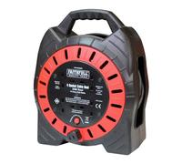 Faithfull FPPCR20MSE 25M 240v Enclosed Cable Reel, Red/Black, 20M