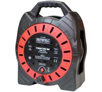 Faithfull FPPCR20MSE 25M 240v Enclosed Cable Reel, Red/Black, 20M