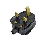 Faithfull FPPPLUG13R Black Plastic Plug 230V 13A - Durable 3-Pin Mains Plug for DIY Electrical Work