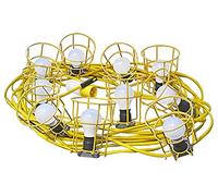 Faithfull FPPSLFESTLED 10 110v LED Bulb Festoon Light Set on 22M Arctic Cable (plus 3M to plug)