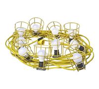 Faithfull FPPSLFESTOON Low Voltage 110v E27 10 x Bulb Festoon Light Set on 22M Arctic Cable (plus 3M to plug)