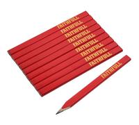 Faithfull FSC Certified Carpenters Pencils Red Pack of 10