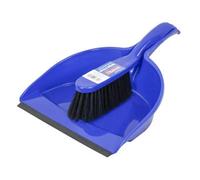 Faithfull Grey Silver Dustpan & Brush Set Plastic Faibrdustset