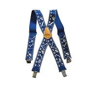 Faithfull Heavy-Duty Braces - Industrial Strength, X-Back Suspenders with Strong Metal Clips & Adjustable Fit Sliding Buckle - 2 Inch (50mm) Wide - Blue