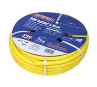 Faithfull Heavy-Duty Reinforced PVC Builders Hose 30M (98ft) 12.5mm (1/2in) Diameter - 24 Braid Fibre Mesh, Kink & Twist Resistant Hose Pipe