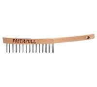 Faithfull Heavy-Duty Scratch Brush - 2 Row, FSC Beech Wood Handle - for Removing Rust, Scale, Paintwork, Grouting
