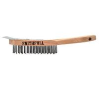 Faithfull Heavy-Duty Scratch Brush With Scraper - 4 Row Fai6804Srf