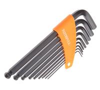 Faithfull FAIHKS9MLB Ball End Hexagon Key Long Arm Set of 9 Metric (1.5-10mm)