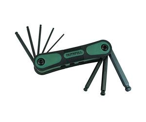 Faithfull HKSF9AFB Folding Hex Key Set Ball End A/F (9 Pieces)