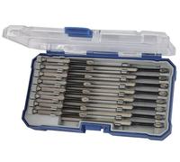 Faithfull Impact Long Bit Set 16 Piece PH1 PH2 PH3 PZ1 PZ2 PZ3 75mm 150mm