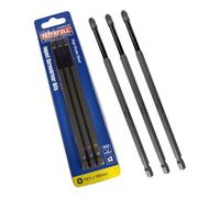 Faithfull Pozidriv Impact Screwdriver Bits Pz3 X 150Mm (Pack 3)