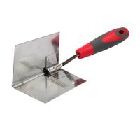 Faithfull Internal Corner Trowel Stainless Steel Soft Grip Handle 4 X 3 X 3in