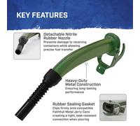 Faithfull Jerry Can Spout - Metal Fuel Pouring Nozzle with Flexible Rubber Tip, Leak-Free Gasket Seal, Detachable Nitrile Rubber Nozzle & Durable Co
