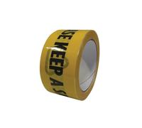 Faithfull Laminated Adhesive Hazard Tape Social Distance Black/Yellow 50mm x 33m