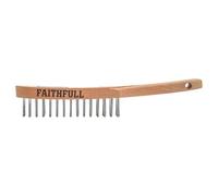 Faithfull Lightweight Scratch Brush - 2 Row, FSC Beech Wood Handle - for Removing Rust, Scale, Paintwork, Grouting