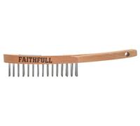 Faithfull Lightweight Scratch Brush - 2 Row, FSC Beech Wood Handle - for Removing Rust, Scale, Paintwork, Grouting