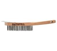 Faithfull Lightweight Scratch Brush With Scraper Four Row Fai5804Srf
