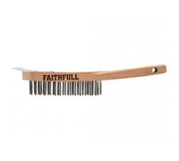 Faithfull Lightweight Scratch Brush With Scraper, Four Row Multi Colour (Four Row)