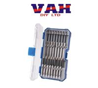 Faithfull Impact Screwdriver Bit Set 16-Piece Long PZ2 PH2 75mm 150mm Case