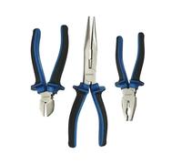 Faithfull Long Nose Plier Combination Diagonal Cut Set of 3 Soft Grip Non Slip