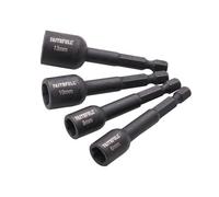 Faithfull Magnetic Impact Nut Driver Bit Set 6mm 8mm 10mm 16mm X 1/4In Hex