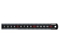 Faithfull Matt Black Stainless Steel Measuring Rule 150Mm