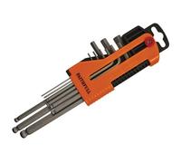 Faithfull Metric Long Arm Ball End Hex Key Set, 9 Piece Multi Colour (One Size)