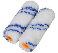 Faithfull FAIRMINI2MIC Microfibre Mini Roller Refills 100mm (4in) Twin Pack. for Primers and Woodstains Smooth Surfaces