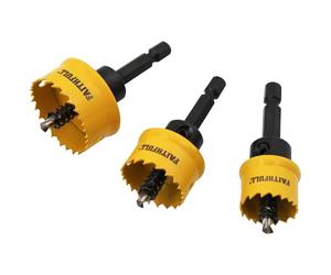 Faithfull Mini Holesaw Set, Fast-Cutting Hole Cutter for Sheet Metal, Stainless Steel, Aluminium - 3PCS (20mm, 25mm, 32mm)
