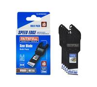 Faithfull Multi-Tool Speed Edge Wood & Metal Blades 22mm - Pack of 5 | Oscillating Multi Tool Blades, Bi-Metal Construction, Fast Wood & Non-Ferrous Metal Cutting, Notching, Trimming, Plunge Cuts
